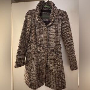 Zara Brown Tweed Trench Coat